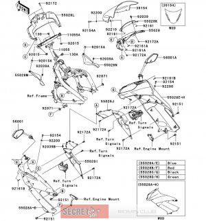 Kawasaki Ninja 650R ER6f OEM COWLING INNER FRONT RIGHT 55028-0242 2009 2010 2011