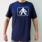 GLOW IN THE DARK DJ Turntable Disco Party Rave T-Shirt XL Dark Blue