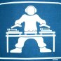 GLOW IN THE DARK DJ Work Turntable Party T-Shirt L Dark Blue