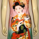 Geisha with Sensu Japan Art Print Dress L Large Misses Size 12-14