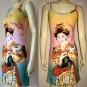 Geisha with Sensu Japan Art Print Dress XL Extra Large Misses Size 16-18