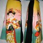Geisha with Sensu Japan Art Print Dress M Medium Misses Size 8-10