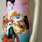 Geisha with Sensu Japan Art Print Dress M Medium Misses Size 8-10