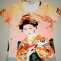 Geisha with Sensu Japan Art Print Dress M Medium Misses Size 8-10