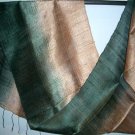 Thai Silk Fabric Scarf Shawl Variegated Golden Brown and Black 1-2
