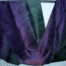 Thai Silk Fabric Scarf Shawl Half and Half Purple and Indigo Black 1-3