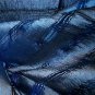 Thai Mixed Weave Large Silk Fabric Scarf Shawl Variegated Blues 1-3