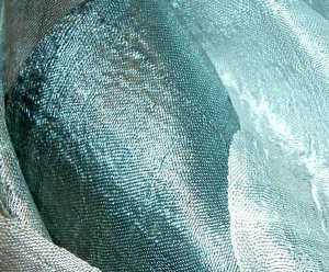 Thai Silk Fabric Scarf Shawl Variegated Silver Pearl White 1-2