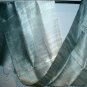 Thai Silk Fabric Scarf Shawl Variegated Silver Pearl White 1-2