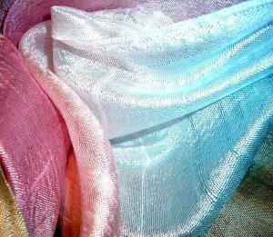 Thai Silk Fabric Scarf Shawl Pale Multicolor Variegated Pastels New! 2-20