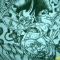 RAIJIN Japanese THUNDER GOD Charcoal Irezumi Tattoo T-Shirt Short Sleeve Size M