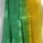 Thai Silk Fabric Scarf Shawl Half and Half Yellow and Green Reggae Colors