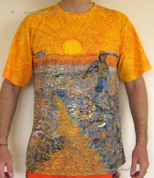 Van Gogh SEMINATORE COL SOLE Fine Art Print T Shirt MEN'S XL