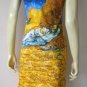 Van Gogh LA SIESTE Hand Print Art Dress Misses Size M Medium 8-10
