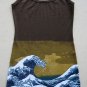 GIANT WAVE Hokusai UKIYOE Japan Art Print Dress Misses L Large Size 12-14