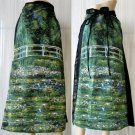 Monet WATER LILY POND New Hand Printed Art Wrap Skirt Freesize S-XL