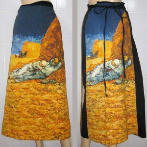 Van Gogh LA SIESTE Freesize Long Cotton Fine Art Print Wrap Skirt S-XL