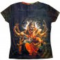 NARASIMHA VISHNU Hindu Art Print T Shirt Misses Size M Medium Short Sleeve