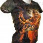 NARASIMHA VISHNU Hindu Art Print T Shirt Misses Size L Short Sleeve