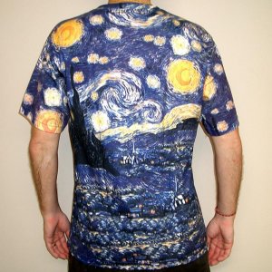 STARRY NIGHT Vincent VAN GOGH Fine Art Print T Shirt MENS Short Sleeve XL