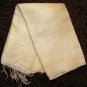 Thai Hand Craft Raw Silk Fabric Scarf Shawl Natural Cream White LARGE