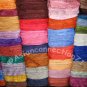 Thai LARGE Hand Crafted Raw Silk Fabric Scarf Shawl Violet Lavender Blue