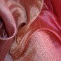 Thai Silk Fabric Scarf Large Shawl Variegated Bronze Pink Mauve Multicolor 1106