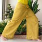 Yoga Trousers Thai Fisherman Pants Cotton Drill FREESIZE DARK GREEN Stripe Beach Dance Maternity