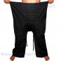 Thai CHARCOAL BLACK Cotton Drill FREESIZE Fisherman Pants Yoga Beach Dance Trousers