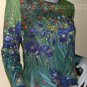 Van Gogh IRISES Long Sleeve Fine Art Print T Shirt Misses Size S Small