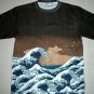 GIANT WAVE Hokusai Ukiyoe LONG SLEEVE Japan Fine Art Print T Shirt Misses XL