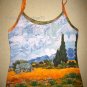 Van Gogh WHEAT FIELD with CYPRESSES Fine Art Print Shirt Singlet TANK TOP Misses L Large