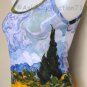 Van Gogh WHEAT FIELD with CYPRESSES Fine Art Print Shirt Singlet TANK TOP Misses Size XL