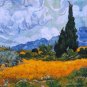 Van Gogh WHEAT FIELD with CYPRESSES Fine Art Print Shirt Singlet TANK TOP Misses L Large