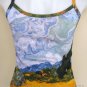 Van Gogh WHEAT FIELD with CYPRESSES Fine Art Print Shirt Singlet TANK TOP Misses Size XL