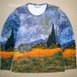 Van Gogh WHEAT FIELD with CYPRESSES Fine Art Print Shirt Singlet TANK TOP Misses L Large