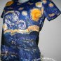 Van Gogh STARRY NIGHT Cap Sleeve Fine Art Print T Shirt Misses Size XL