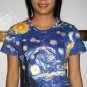 Van Gogh STARRY NIGHT Cap Sleeve Fine Art Print T Shirt Misses Size XL