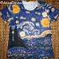 Van Gogh STARRY NIGHT Cap Sleeve Fine Art Print T Shirt Misses Size XL