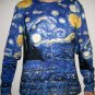 Van Gogh STARRY NIGHT Cap Sleeve Fine Art Print T Shirt Misses Size XL