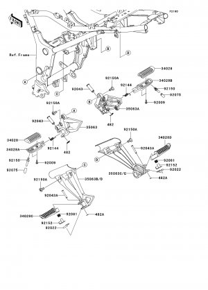 Kawasaki Ninja 250R EX250 OEM STAY STEP HOLDER Left Rear Part Number 35063-0626-18R 2008-2012