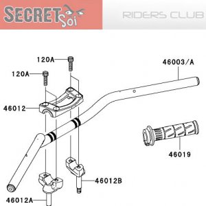 Kawasaki ER6n Ninja 650R OEM HOLDER HANDLE UPPER HANDLEBAR Bar Clamp 46012-0059 09 10 11