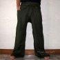 Thai EXTRA LONG Cotton Fisherman Pants Yoga Trousers Dark Green Stripe