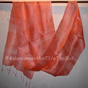 Thai Silk Fabric Scarf Shawl Hand Craft PEACH Pink Direct from Thailand