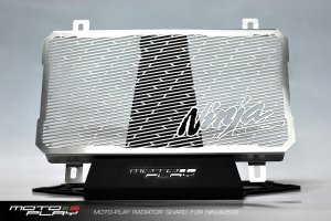 Kawasaki Ninja 250R EX250 Stainless Steel Logo Radiator Guard MOTO-PLAY TonyBKK 2008-2012