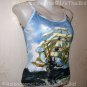 THe SHIP Salvador Dali Fine Art Print Shirt Singlet TANK TOP Misses Size L Large