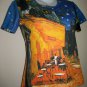 Van Gogh CAFE TERRACE at NIGHT Cap Sleeve Art T Shirt Misses S Small
