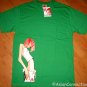 NORTH DRAGON Redhead Asian SUSHI GIRL T-Shirt L Large Charcoal Green