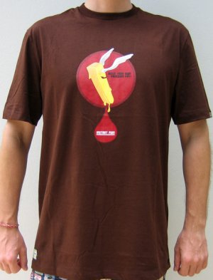 FREEDOM FRY Disco Party Rave CISSE T-Shirt Slim Fit Asian XL Extra Large Brown