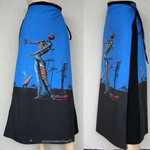 BURNING GIRAFFE Salvador Dali Fine Art Print Freesize Long Cotton Wrap Skirt